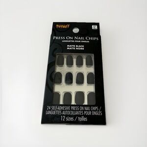 NIB‎ Spirit Halloween Press on Nail Chips Matte Black Self-Adhesive 24 Count